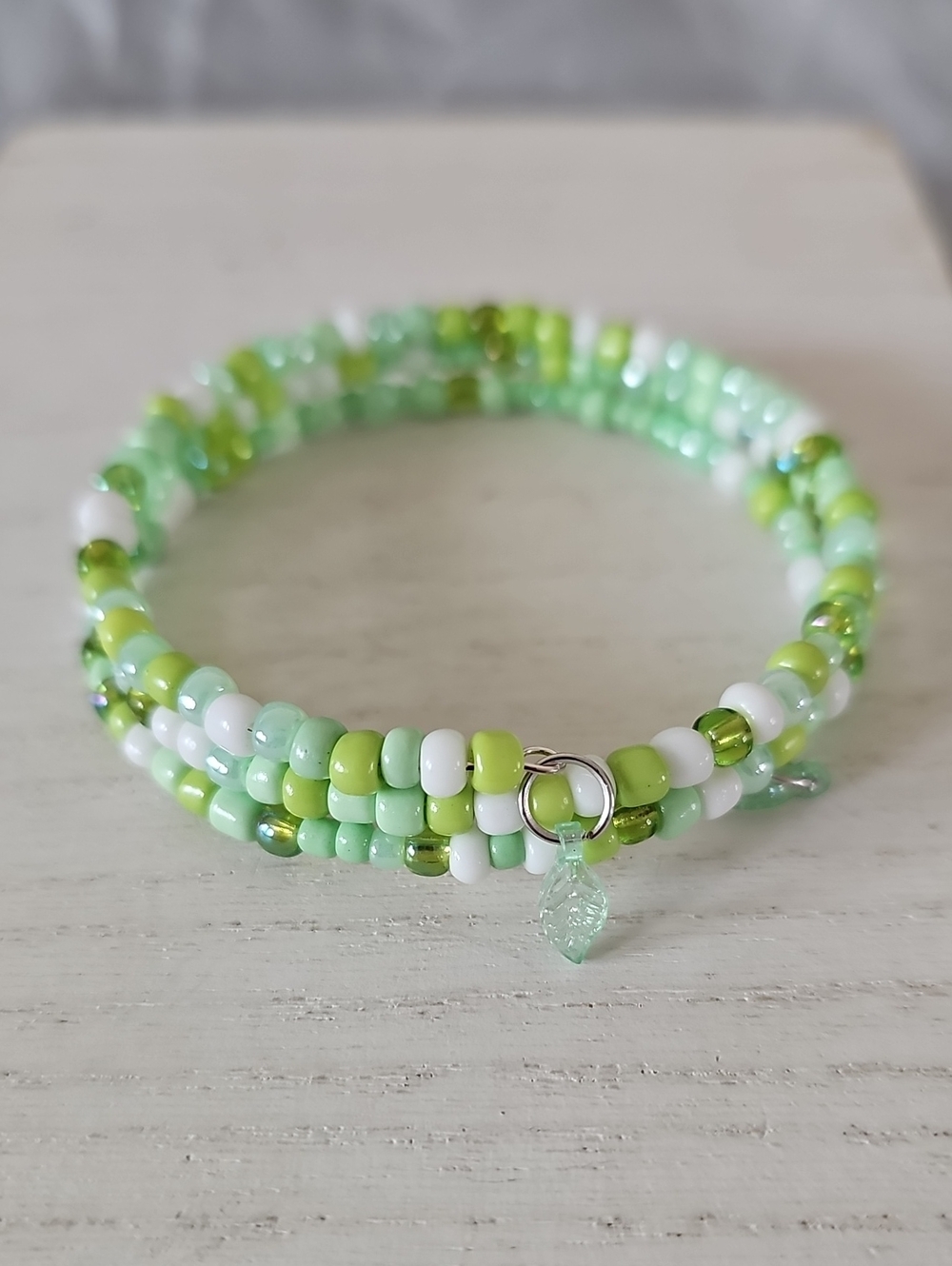 Green Bead Wrap Bracelet